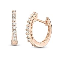 0.24Ct. t.W Round Cut Diamond Hoop Earrings Cubic Zirconia in 14K Rose Gold Plated sterling Silver