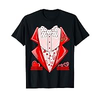 Tuxedo Bow Tie Heart Funny Valentines Day Costume Boys Men T-Shirt