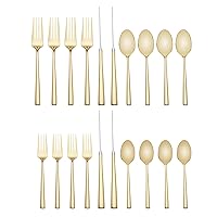 Kate Spade New York Malmo Gold 20-Piece Flatware Set, 4.30 LB, Metallic