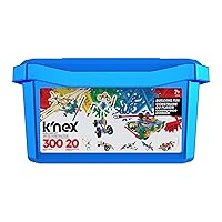 Basic Fun K'NEX | Model Building Fun Tub Set | 3D Educational Toys for Kids, 300 Piece Stem Learning Kit, Engineering for Kids, 20 Model Building Construction Toy for Children Ages 7 80202
