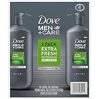 Dove Men+Care Body and Face Wash Extra Fresh, 30 Fluid Ounce (Pack of 2)