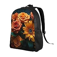Backpack for Men Women 16.1 Inch Laptop Backpack Sunflower and Rose Daypack Laptop Bag for Travel