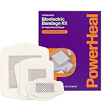 Bioelectric Bandage Kit for Wound Care & Fast Healing – 3-Layers w/Bioelectric Pad, Absorbent Pad, Adhesive + Wound Hydrogel – for Cuts, Abrasions, Blisters, Burns – Mult-Size 5-Pack