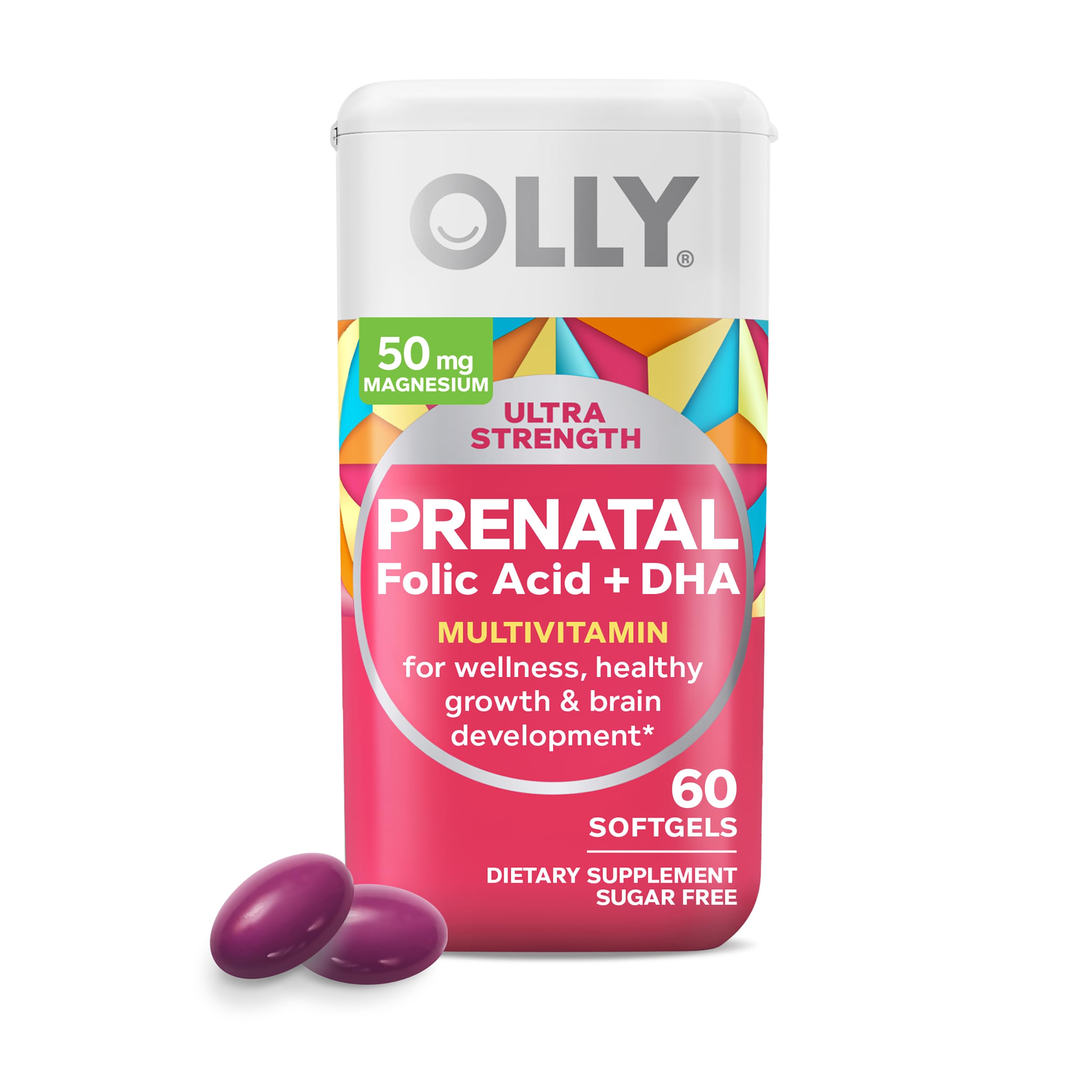 OLLY Ultra Strength Prenatal Multivitamin Softgels, Supports Healthy Growth & One A Day Men's Pre-Conception Health Multivitamin to Support Healthy Sperm