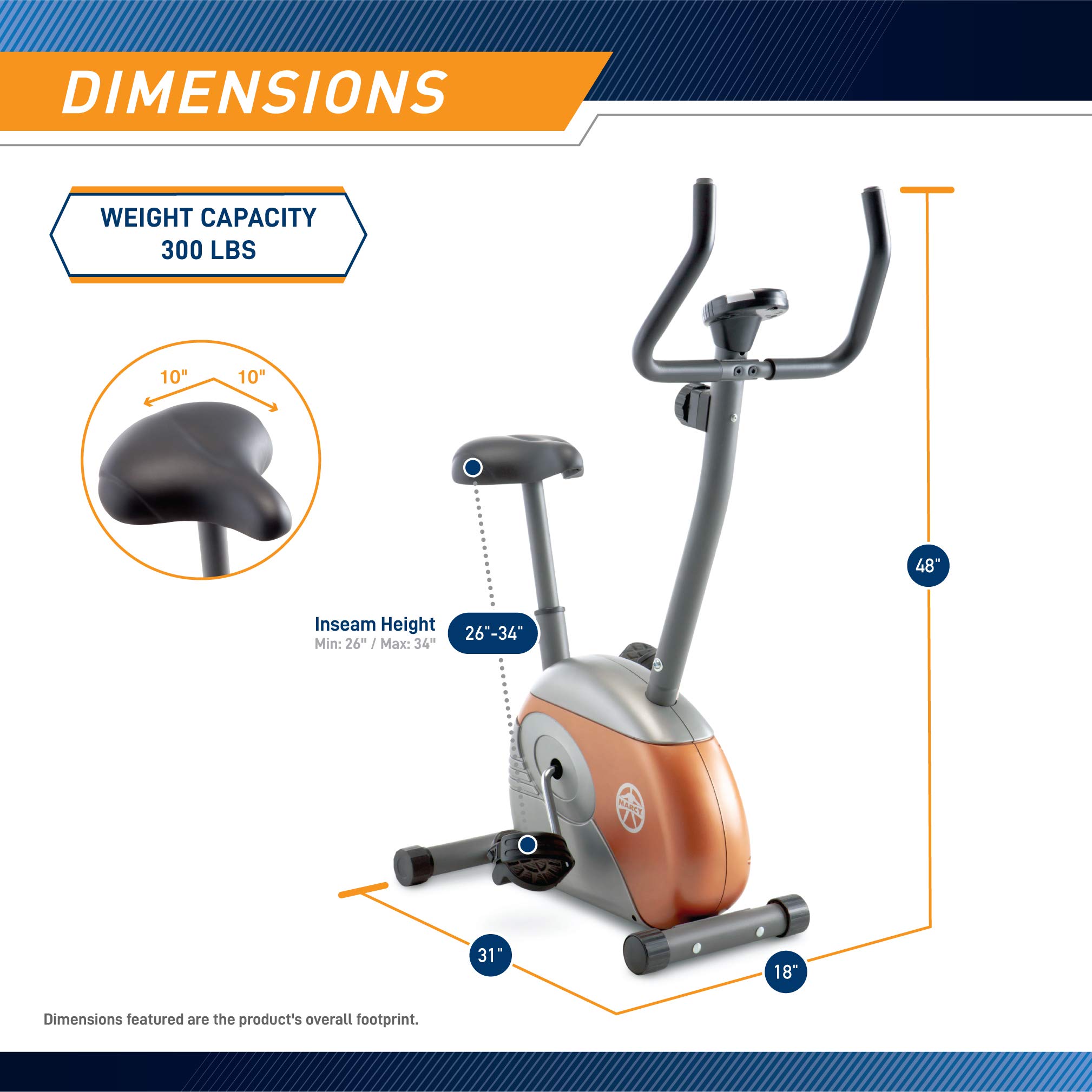 Marcy Upright Exercise Bike with Resistance ME-708