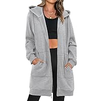 StunShow Women's Zip Up Hoodies Oversized Fleece Long Sleeve Sweatshirts Casual Fall Jacket Coat with Pocket(S-3XL)