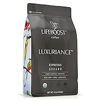 Lifeboost Coffee Espresso Ground Coffee - Low Acid Single Origin USDA Organic Coffee - Non-GMO Espresso Coffee Third Party Tested For Mycotoxins & Pesticides (Espresso Ground 12oz)