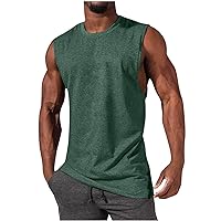 Men's Muscle Tank Tops Cotton Loose Fit V Neck Recreation Performance Classic Type Sleeveless T Shirts Vests