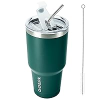 BJPKPK 30oz Tumbler with Lids and Straws, Stainless Steel Vacuum Insulated Coffee Tumblers, Insulated Travel Mug Water Cup with Leak-Proof Lid,Army Green