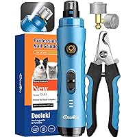 Dog Nail Grinder with LED Light Upgraded 2 Speeds Painless Pet Dog Nail Trimmers and Clipper Super Quiet Best Cat Dog Nail Clipper Kit for Large Small Dogs Pets Cats Breed Paws Quick Grooming