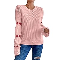 Women's Cable Knit Sweater Round Neck Pullover Sweater Loose Dresses 2023 Trendy, S-L