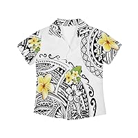 JooMeryer Kid Polynesian Hawaiian Shirts Boys Girls Short Sleeve Button Down Summer T-Shirts