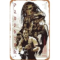 Predator (1987) Movie Poster Vintage Tin Sign Retro Metal Sign for Cafe Bar Office Home Wall Decor Gift 12 X 8 inch