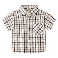 Tight Top Boys Toddler Boys Short Sleeve Summer Plaid Shirt Tops Coat Outwear for Boys Clothes Fashion Quick Fit