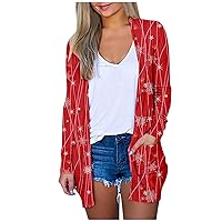 White Sweater,Cardigans for Women Cardigan Sweaters for Women Lightweight Christmas Sweater Women's Fashion Casual Chirstmas Print Medium Length Cardigan Jacket Coat Fall Tops Red,5XL