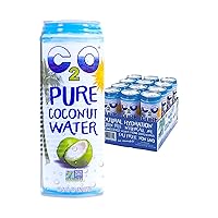 C2O Pure Coconut Water | Plant Based | Non-GMO | No Added Sugar | Essential Electrolytes | 17.5 FL OZ (Pack of 12)