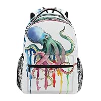 Rainbow Colored Octopus Backpacks Travel Laptop Daypack School Bags for Teens Men Women, one-size(A01e18010)