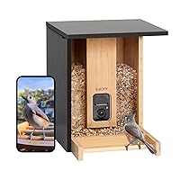 NETVUE Birdfy® Upgraded Smart Bird Feeder Camera Solar Powered, Auto Capture Birds & Notify in Time, Powerful AI Recognition, Eco-Friendly & Renewable Bamboo Wood Bird Feeder Camera, Ideal Gift (Lite)