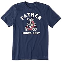 Men's Crusher-Lite T, Short Sleeve Cotton Graphic Tee Shirt, Father Mows Best
