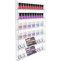 Sorbus Nail Polish Rack Wall Mounted Organizer Shelf - Clear Acrylic Shelves - 2 Pack: 3 Tiers Per Rack - Holds up to 108 Nail Polish Bottles - Display Rack for Home, Salon, Spa, & Shop (21 x 24 in)
