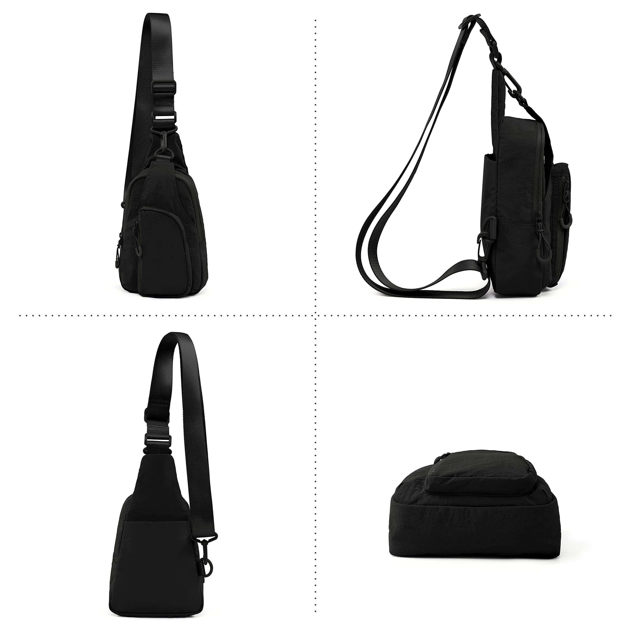 ODODOS Daily Sling Bag with Adjustable Straps Crossbody Chest Bag Lightweight Small Backpack for Casual Traveling Hiking