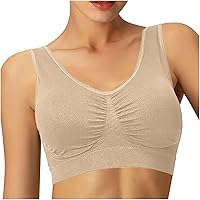 Womens Sport Bra Pleated Plus Size Workout Athletic Bra Push Up Double Layered Brassiere Running Yoga T-Shirt Bra