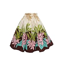 Border Print Hawaiian PAU Skirts - 29.1in Length - 3 Bands one Size with Adjustable Waist for Performances