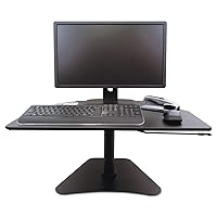 Victor DC200 Adjustable Standing Desk Converter, Transforms Any Sit Down Desk Into A Stand Up Desk, Does Not Lower to Sitting Position, Black