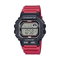 Casio LED Illuminator 10-Year Battery Men's Digital Sports Watch 60-Lap Memory Model: WS-1400H-4AV, Black (WS1400H-4AV)