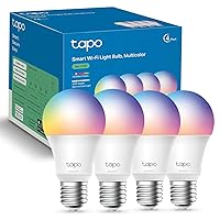 Tapo Smart Light Bulbs, 16M Colors RGBW, Dimmable, Compatible with Alexa and Google Home, A19, 60W Equivalent, 800LM CRI>90, 2.4GHz WiFi only, No Hub Required, Tapo L530E(4-Pack)