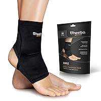 Ankle Compression Sleeve and Compression Sock Made with Copper Infused Fibers and Breathable Fabric for Planter Fasciitis, Achilles Tendonitis or Arch Support, Black, Medium