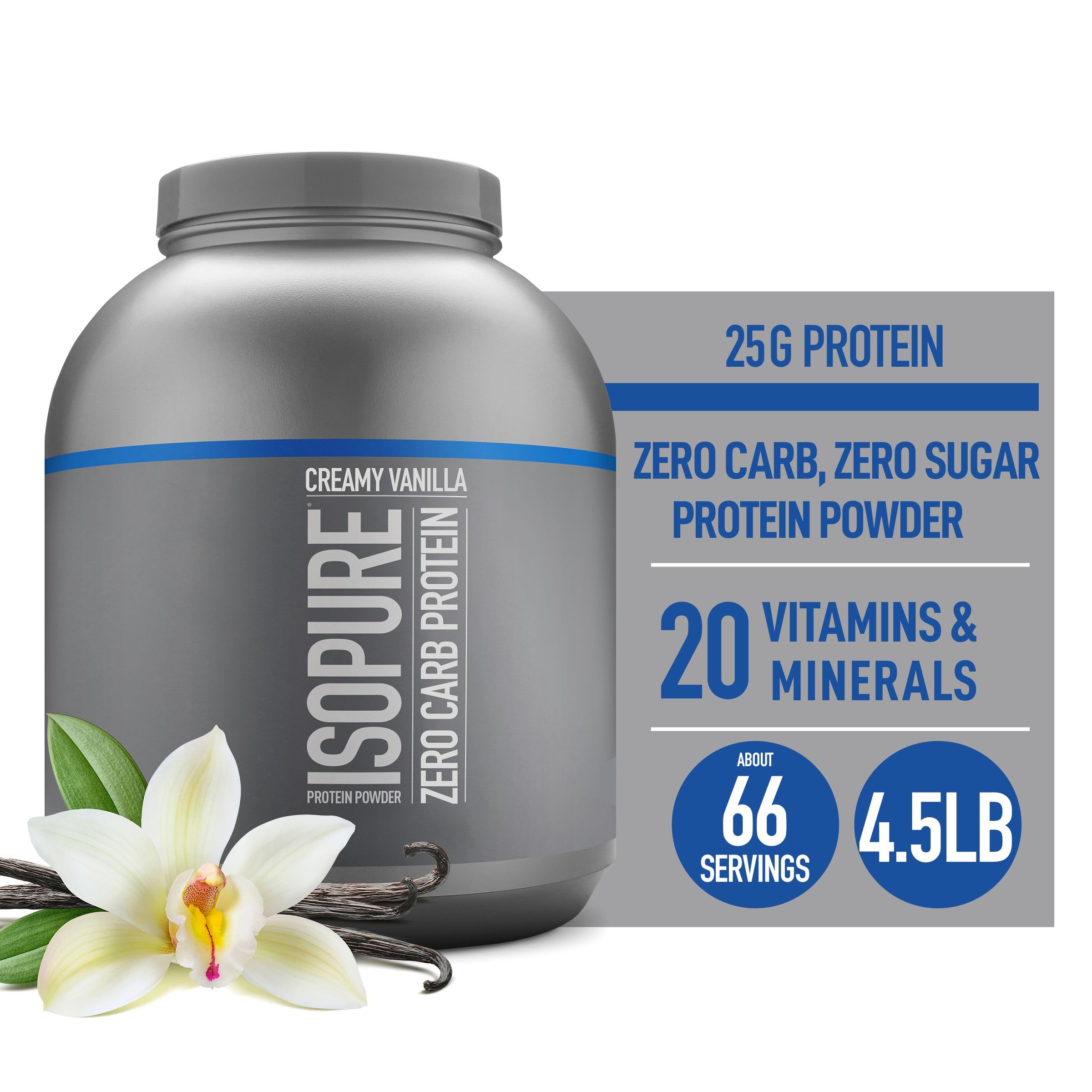 Isopure Protein Powder, Whey Isolate with Vitamin C & Zinc for Immune Support & Protein Powder, Whey Isolate with Vitamin C & Zinc for Immune Support
