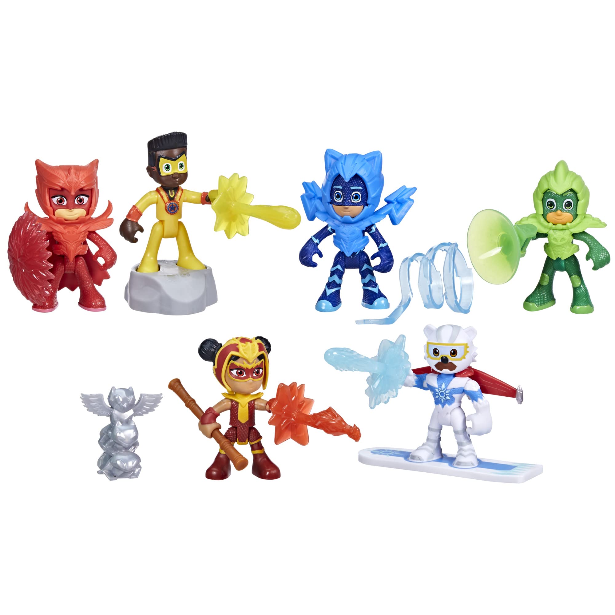 PJ Masks Power Heroes Meet The Power Heroes Figure Set with 6 Figures and 14 Accessories, Preschool Toys for Kids 3 Years and Up