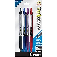PILOT Precise V10 Retractable Rolling Ball with Liquid Ink, 1.0mm Bold Point, Assorted Colors, 4-pk