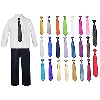 Infant Toddler Baby Boys Jeans Dress White Shirt Color Necktie set 12-24 months