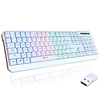 KLIM Chroma Wireless Gaming Keyboard RGB - New 2024 - Long-Lasting Rechargeable Battery - Quick & Quiet Typing - Water Resistant Backlit Wireless Keyboard - Teclado Gamer - PC PS5 PS4 Xbox One Mac