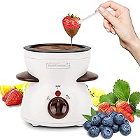 Mini Electric Fondue Pot Set with Dipping Forks, Chocolate Melts Candy Melts Fondue Pot, Melting Chocolate Small Pot for Chocolate Caramel Cheese (white)
