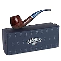 Savinelli Oceano Tobacco Pipe - Italian Hand Crafted Briar Pipe, Blue and White Ocean Swirls, Smooth Finish (626)