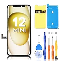 for iPhone 12 Mini Screen Replacement, 5.4-inch Full Hd LCD Display and Touch Digitizer Assembly with Repair Tool Kits Face ID Remains and True Tone Programmable
