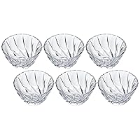 ADERIA Soir 171 Clear Small Bowl, Set of 6, Made in Japan, Natto Bowl, Glass, Small Plate, Serving Plate, Small Bowl, Somen Bowl, Serving Dish, Small Dish, Commercial Use, Deep Plate,