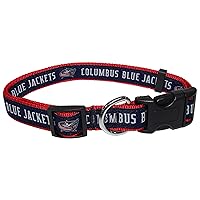 Pets First NHL Columbus Blue Jackets Collar for Dogs & Cats, Large. - Adjustable, Cute & Stylish! The Ultimate Hockey Fan Collar!