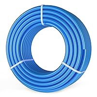 VEVOR PEX Pipe 3/4 Inch, 100 Feet Non-Oxygen Barrier PEX-B Flexible Pipe Tubing for Potable Water, for Hot/Cold Water & Easily Restore, Plumbing Applications with Free Cutter & Clamps,Blue