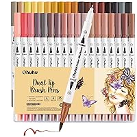  Ohuhu Markers for Adult Coloring Books: 100 Colors Coloring  Markers Dual Tips Fine & Brush Pens Water-Based Art Markers for Kids Adults  Drawing Sketching Bullet Journal Non-bleeding - Maui - White 