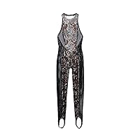 womens Cold-hearted Snake High-neck Lace CatsuitLingerie