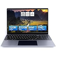 Laptop 12GB DDR4 512GB SSD Intel Celeron N5095 Quad-Core Processor up to 2.9Ghz,15.6