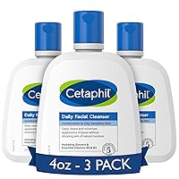 Cetaphil Face Wash, Daily Facial Cleanser for Sensitive, Combination to Oily Skin, NEW 4 oz 3 Pack, Gentle Foaming, Soap Free, Hypoallergenic