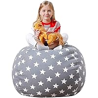 Aubliss Stuffed Animal Bean Bag Storage Chair, Beanbag Covers Only for Organizing Plush Toys, Turns into Bean Bag Seat for Kids When Filled, Large 38