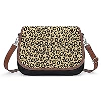 Women Crossbody Bag Brown Leopard Print Shoulder Bag Leather Messenger Bag Fashion Print Purse Wallet For Girl 31x22x11cm
