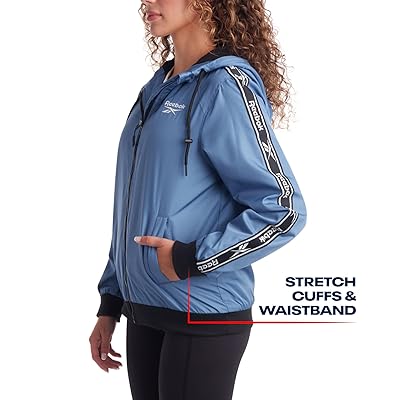 Reebok Women's Jacket – Lightweight Weather Resistant Fleece Lined  Windbreaker Coat – Classic Windbreaker for Women (S-XL)