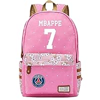 Students Wear-Resistant Bookbag PSG Graphic Travel Bagpack,Mbappe Casual Rucksack Waterproof Laptop Bag